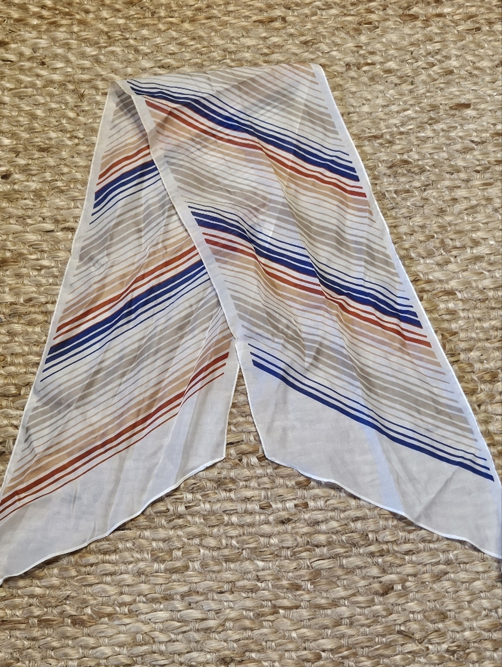 Vintage Striped Scarf in Red, White & Blue